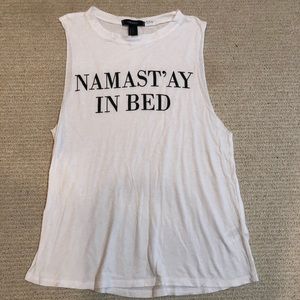 Forever 21 “NAMAST’AY IN BED” shirt